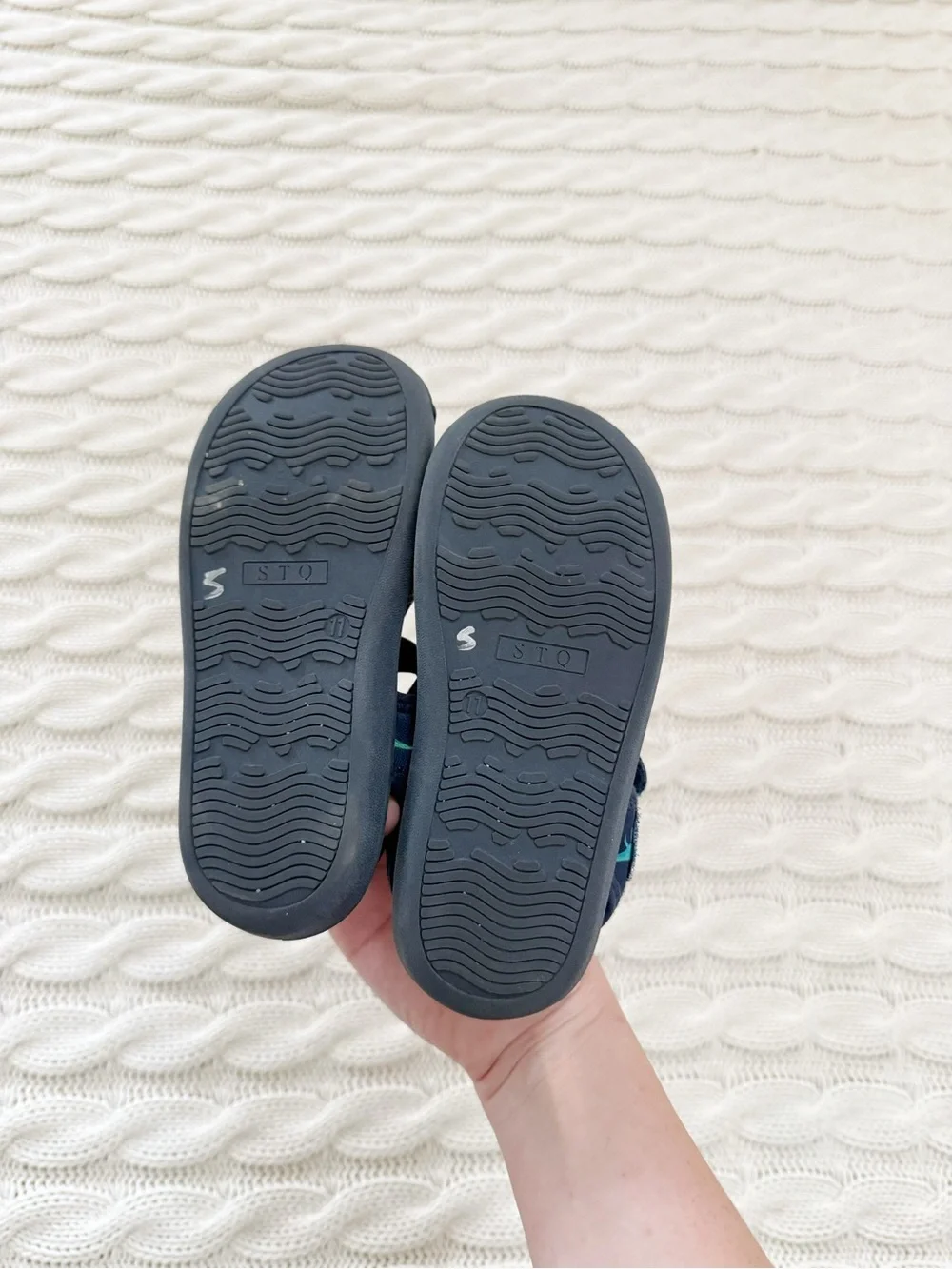 Kids Navy Shark-Print Hook-and-Loop Water Shoes